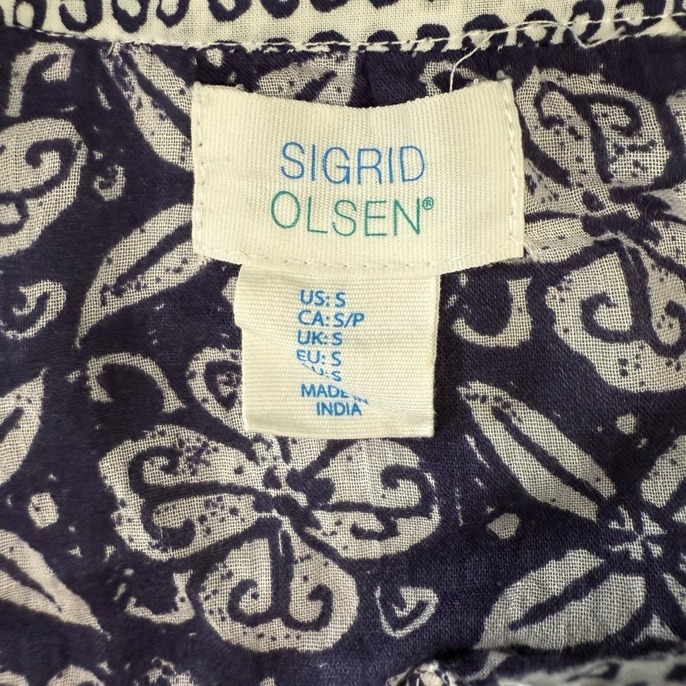 Sigrid Olsen Blue and White Tunic Top - Picture 4 of 6